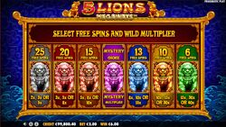 5 Lions Megaways: Select Free Spins and Wild Multiplier