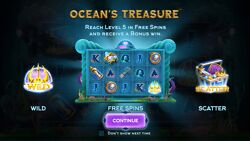 Ocean's Treasure welcome screen