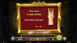 Rascal Riches - free spins awarded