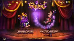 Stacked by Betsoft: welcome screen