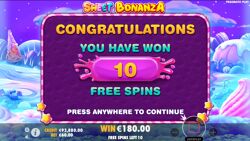 Sweet Bonanza - free spins won