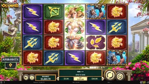 Each God has unique abilities that influence gameplay! The specific symbols of each God will be marked on the reels during the Gods cycle. These locations will be noted throughout the whole 10 spins of the APPOLO and APHRODITE cycles. While the special symbols on POSEIDON