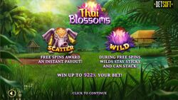 Thai Blossoms Welcome Screen