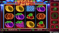 Vegas Hot 81 is a 4-reels, 81-paylines video slot